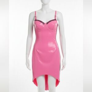 Vex Hot Pink Cupped Latex Dress Small With H Cups